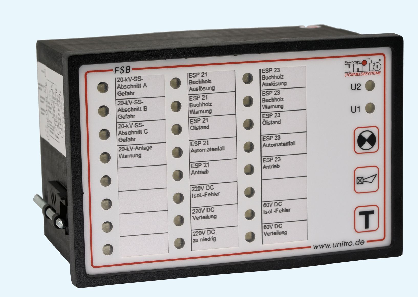 Unitro Fronttafel-Einbau-Module - UNITRO - Fleischmann Störmeldesysteme